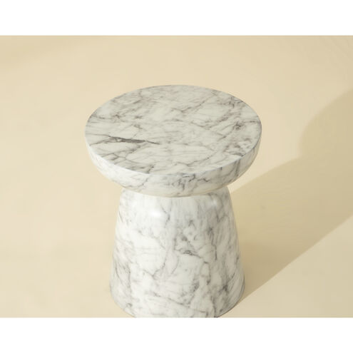 Lucida 20 X 18 inch Marble Look / White Outdoor End Table